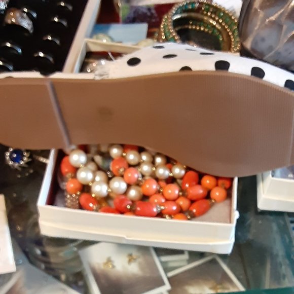 CCOCCI BLACK AND WHITE POLKA DOT FLAT SKIMMER SLIDES MULES - Picture 3 of 3